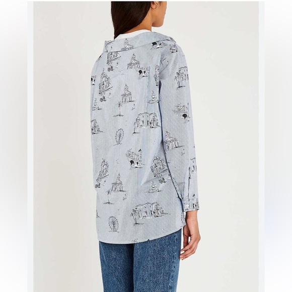 MAJE Lasane Cotton-Poplin Shirt Blouse Top - Picture 12 of 13